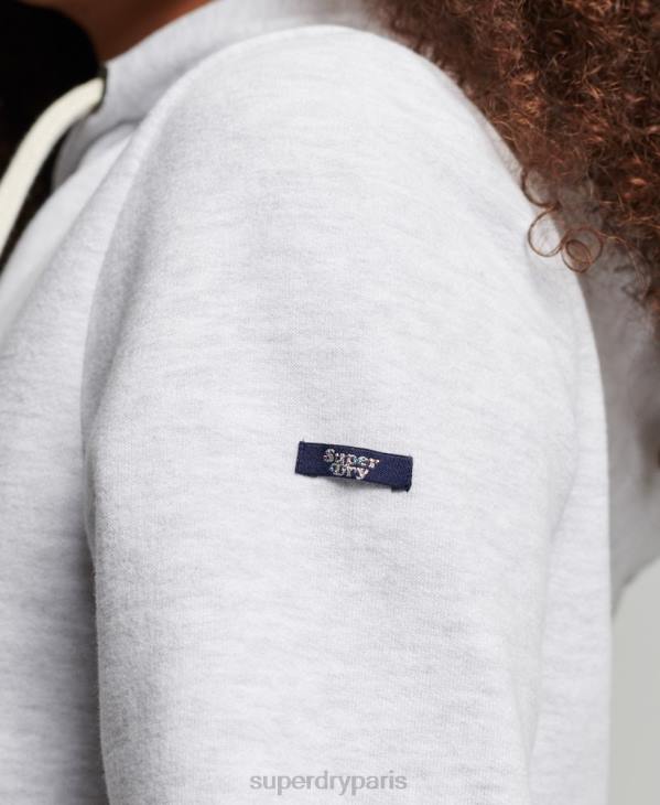 Superdry femmes sweat à capuche arc-en-ciel vintage D64Z2207 vêtements gris clair