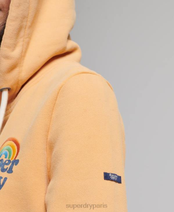 Superdry femmes sweat à capuche arc-en-ciel vintage D64Z2280 vêtements brun