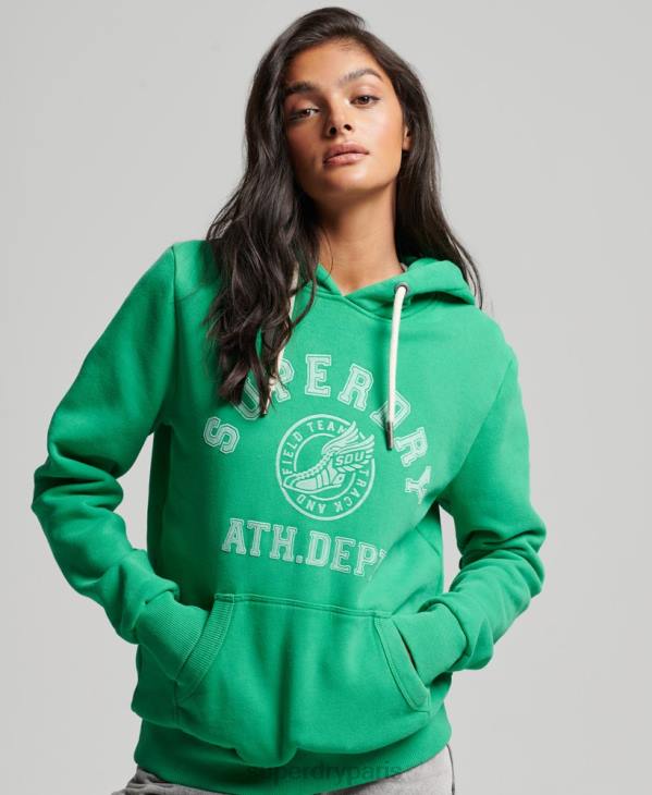 Superdry femmes sweat à capuche athlétique vintage D64Z3395 vêtements vert