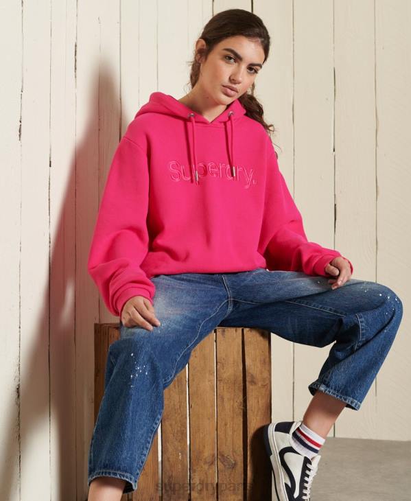 Superdry femmes sweat à capuche avec logo core D64Z5994 vêtements rose