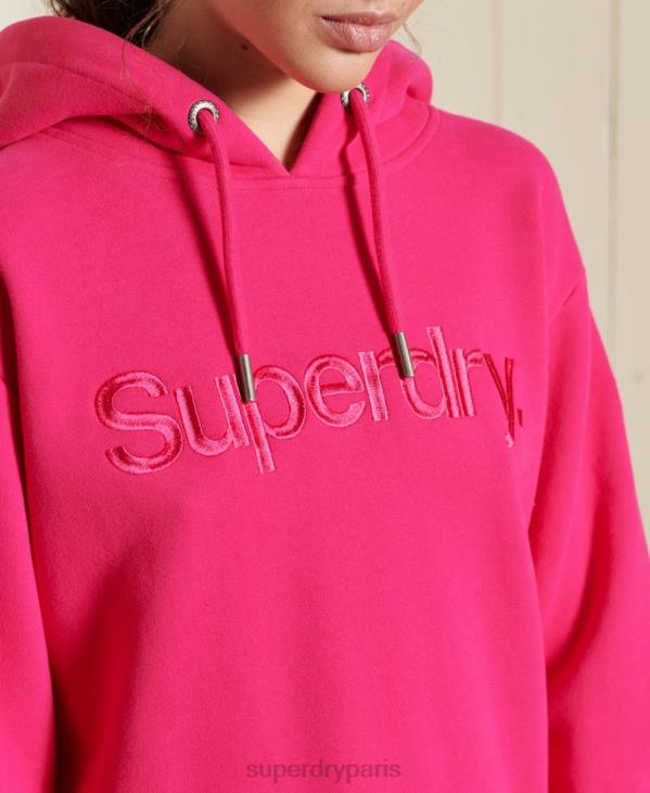 Superdry femmes sweat à capuche avec logo core D64Z5994 vêtements rose