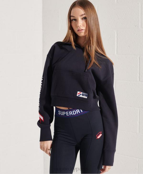 Superdry femmes sweat à capuche boxy graphique code D64Z3489 vêtements marine