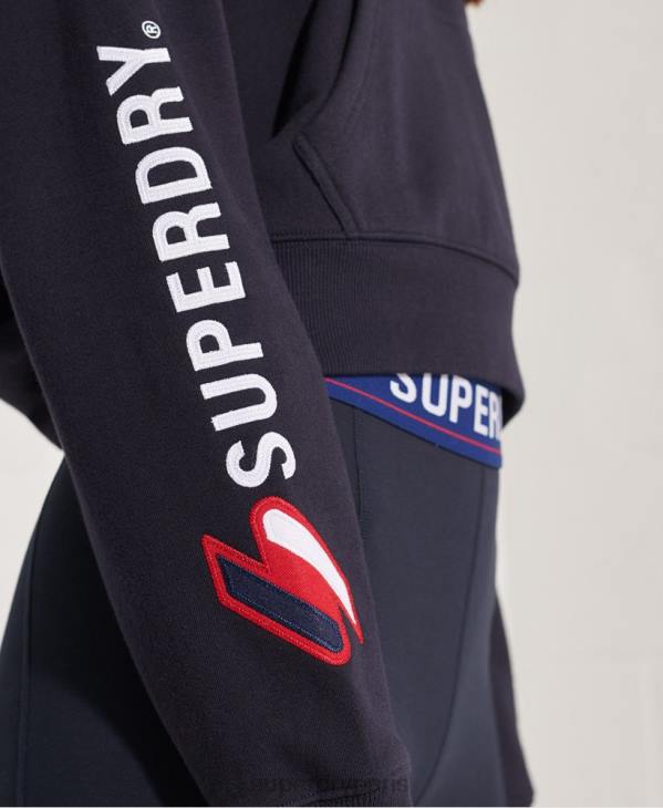 Superdry femmes sweat à capuche boxy graphique code D64Z3489 vêtements marine