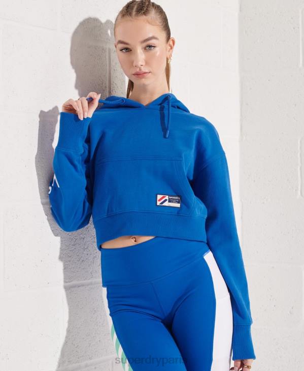 Superdry femmes sweat à capuche boxy graphique code D64Z3490 vêtements bleu