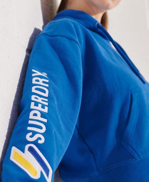 Superdry femmes sweat à capuche boxy graphique code D64Z3490 vêtements bleu