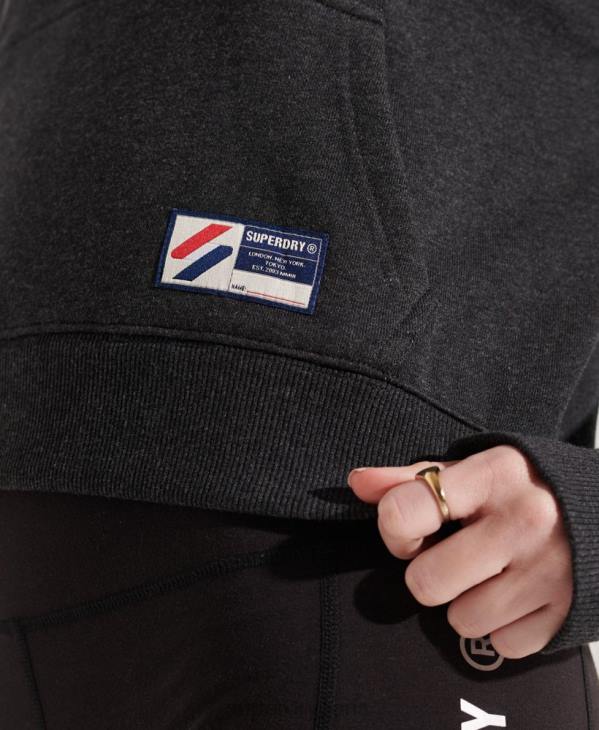 Superdry femmes sweat à capuche boxy sportstyle classique D64Z3497 vêtements gris foncé