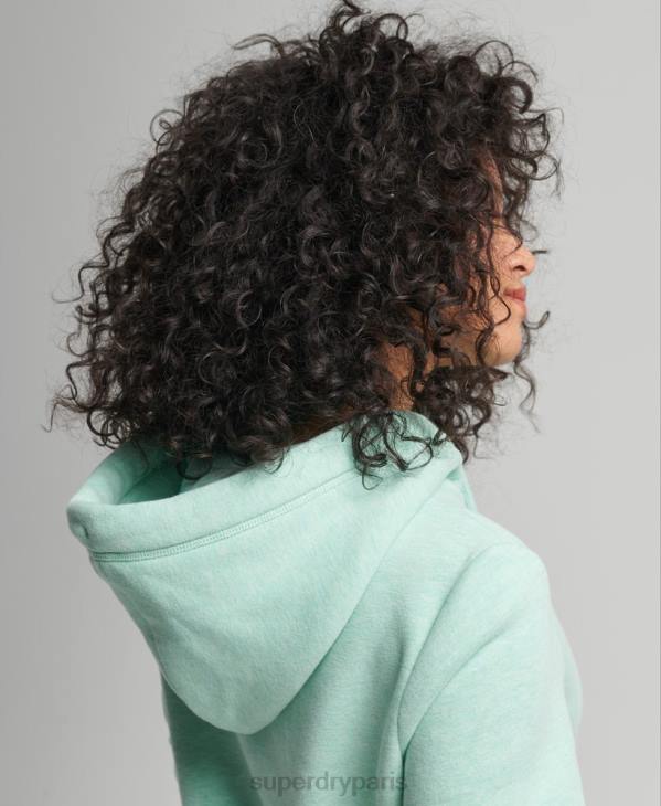 Superdry femmes sweat à capuche brodé logo vintage en coton bio D64Z3422 vêtements vert