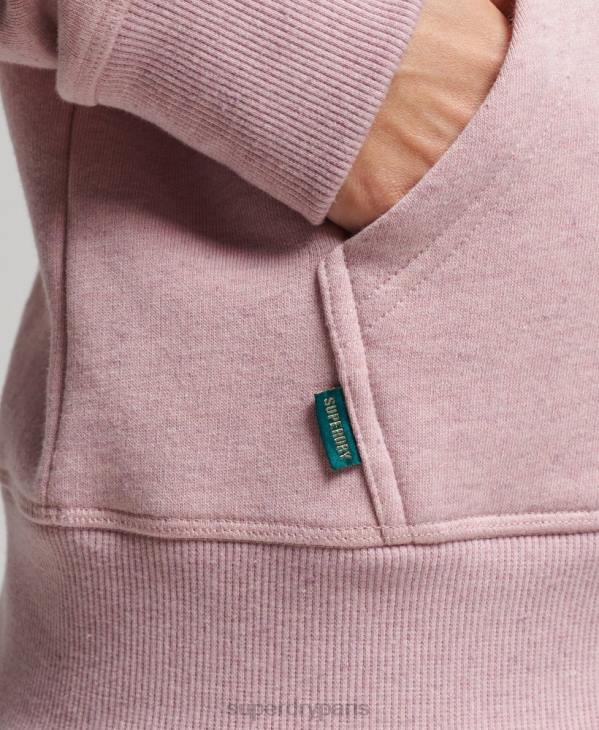 Superdry femmes sweat à capuche brodé logo vintage en coton bio D64Z5876 vêtements rose