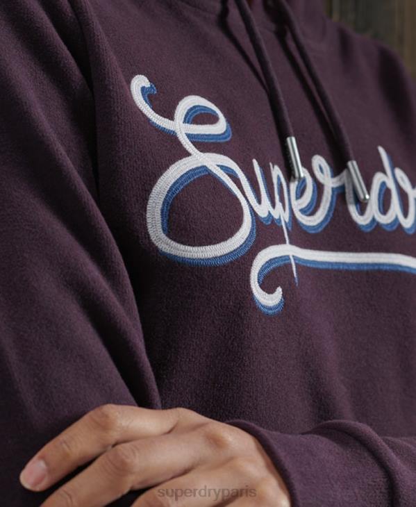 Superdry femmes sweat à capuche côtelé ultra doux D64Z6180 vêtements violet