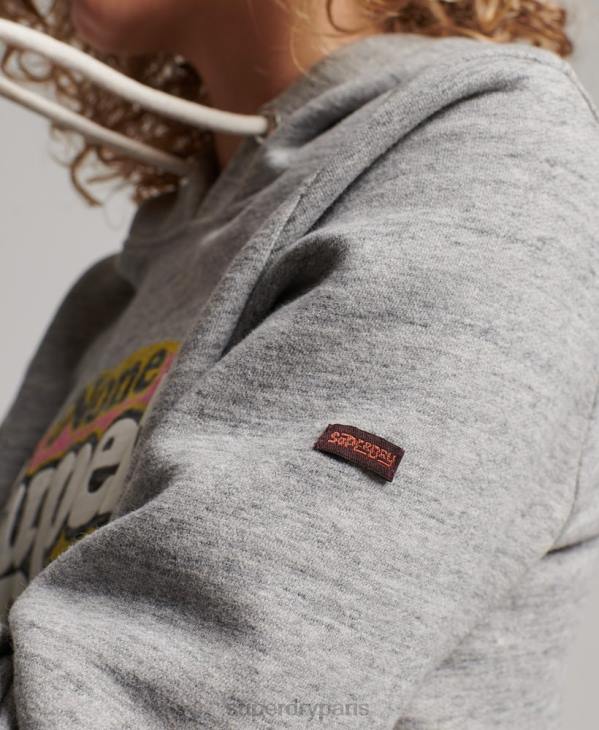 Superdry femmes sweat à capuche classique cooper D64Z2224 vêtements gris