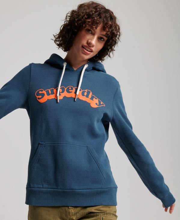 Superdry femmes sweat à capuche classique cooper D64Z3462 vêtements marine