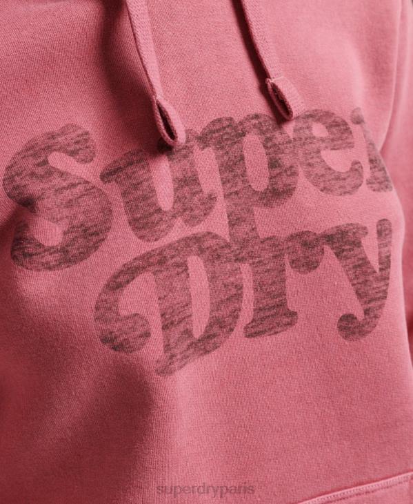 Superdry femmes sweat à capuche classique cooper D64Z5759 vêtements rouge