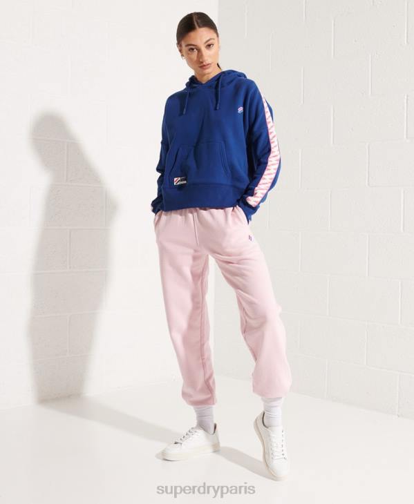 Superdry femmes sweat à capuche court à bande logo code D64Z6000 vêtements marine