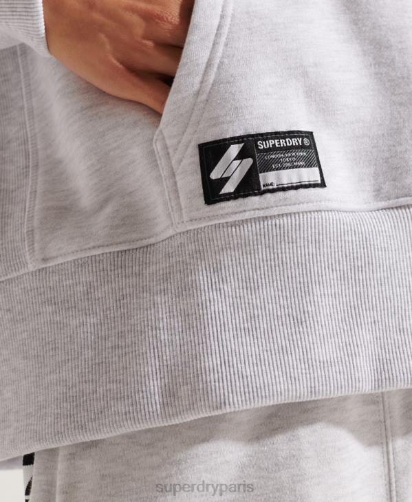 Superdry femmes sweat à capuche court à bande logo code D64Z6147 vêtements gris clair