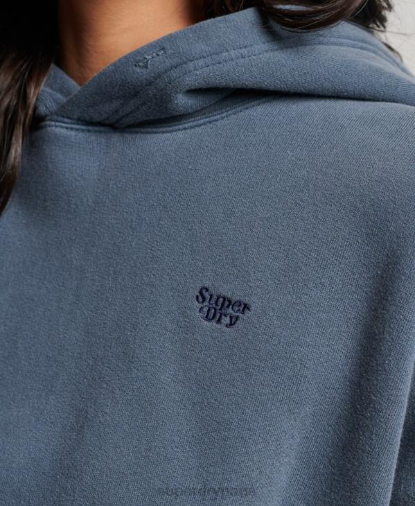 Superdry femmes sweat à capuche court délavé D64Z3311 vêtements marine