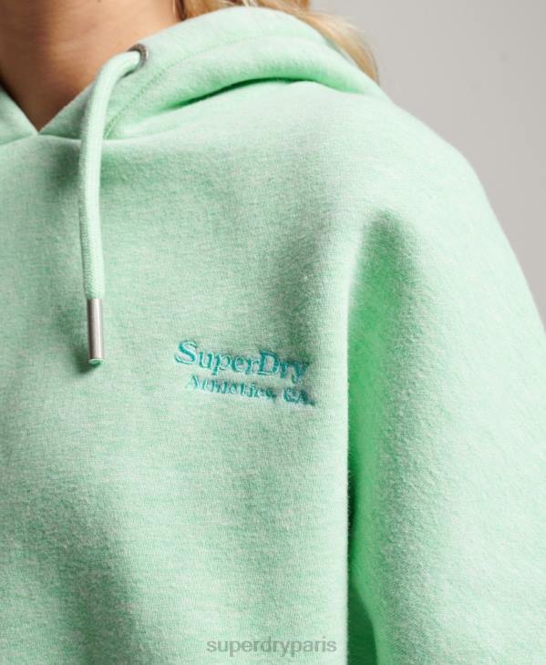 Superdry femmes sweat à capuche court à logo D64Z3319 vêtements vert