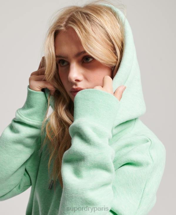 Superdry femmes sweat à capuche court à logo D64Z3319 vêtements vert