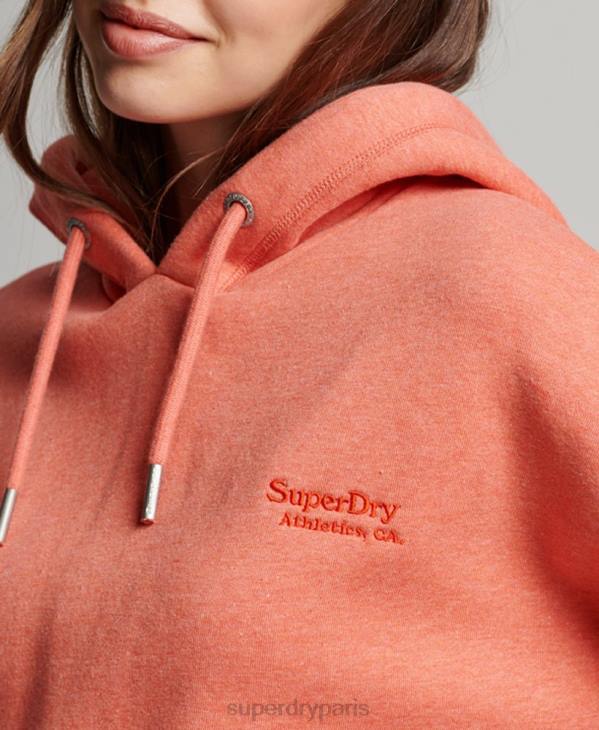 Superdry femmes sweat à capuche court à logo D64Z3366 vêtements corail
