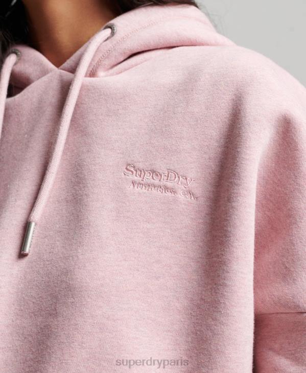 Superdry femmes sweat à capuche court à logo D64Z3430 vêtements rose