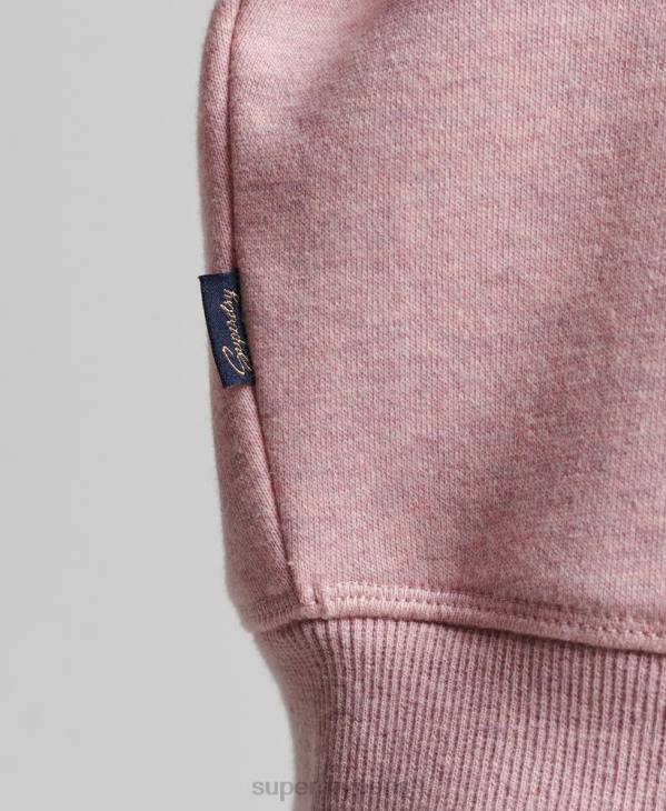 Superdry femmes sweat à capuche court à logo D64Z3430 vêtements rose