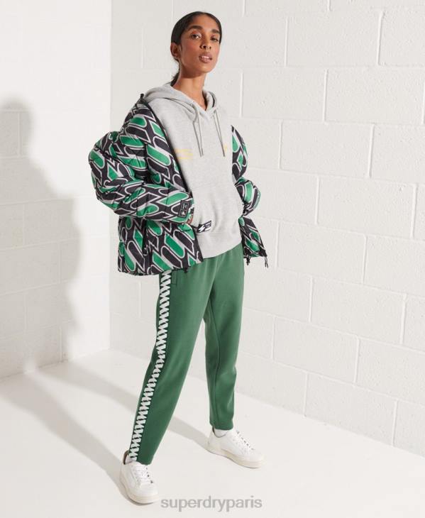Superdry femmes sweat à capuche court à logo D64Z3480 vêtements gris