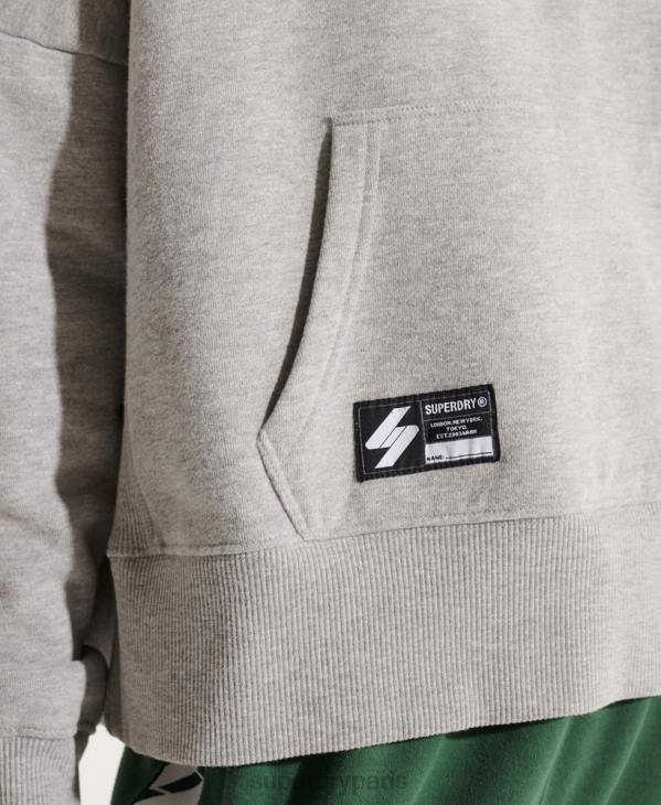 Superdry femmes sweat à capuche court à logo D64Z3480 vêtements gris