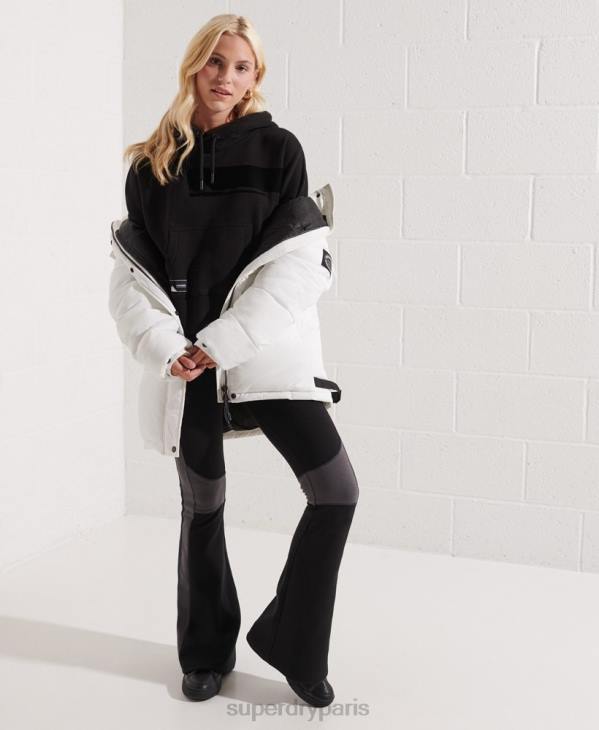 Superdry femmes sweat à capuche court noir sports de montagne D64Z6096 vêtements noir