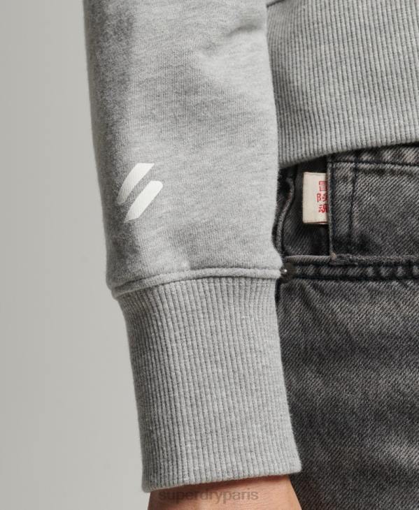 Superdry femmes sweat à capuche court sport D64Z5898 vêtements gris