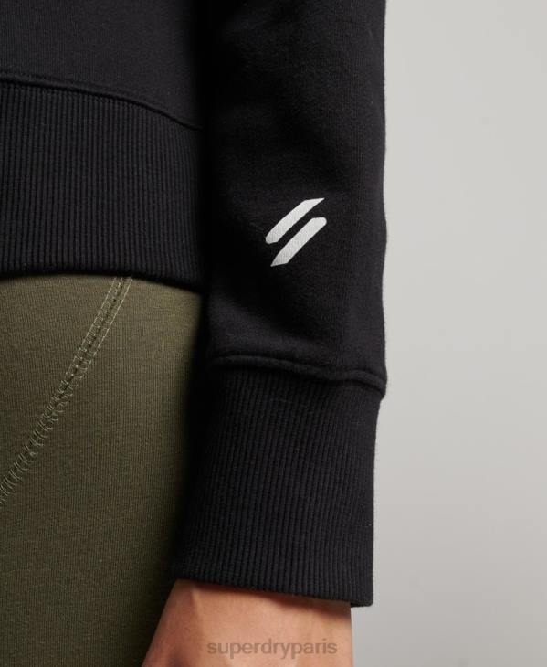 Superdry femmes sweat à capuche crop core sport D64Z2302 vêtements noir
