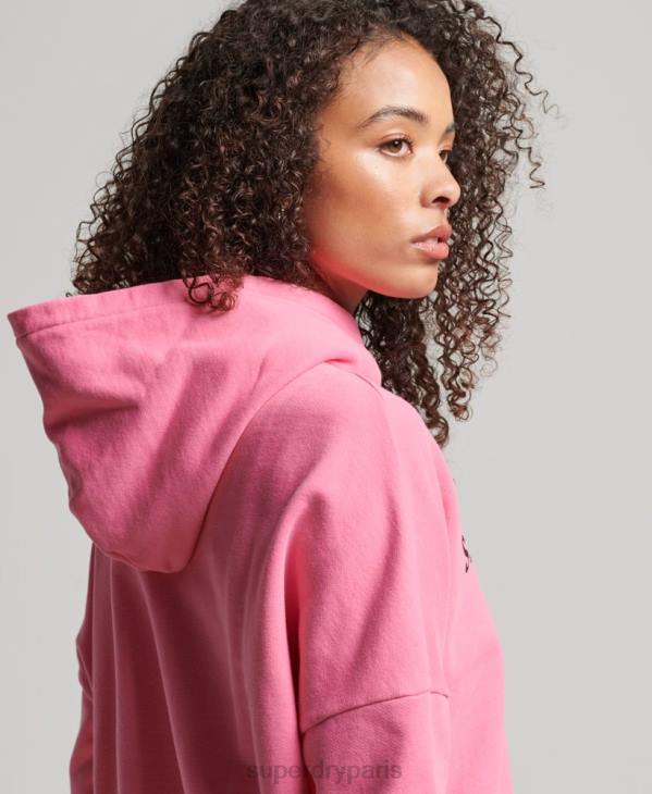 Superdry femmes sweat à capuche crop core sport D64Z2303 vêtements rose