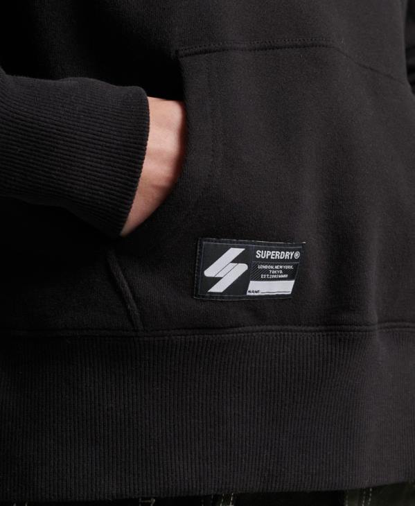 Superdry femmes sweat à capuche crop à logo indépendant D64Z5780 vêtements noir
