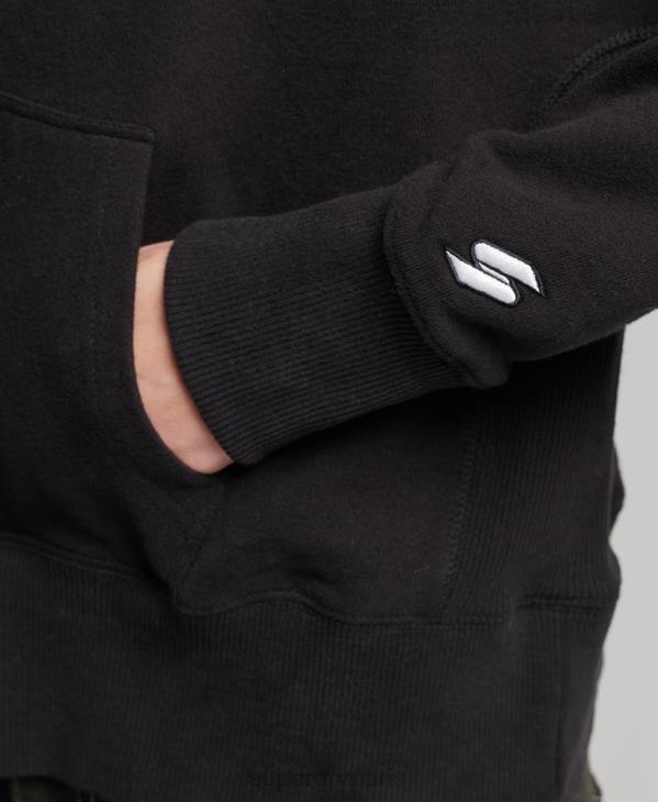 Superdry femmes sweat à capuche crop à logo indépendant D64Z5780 vêtements noir