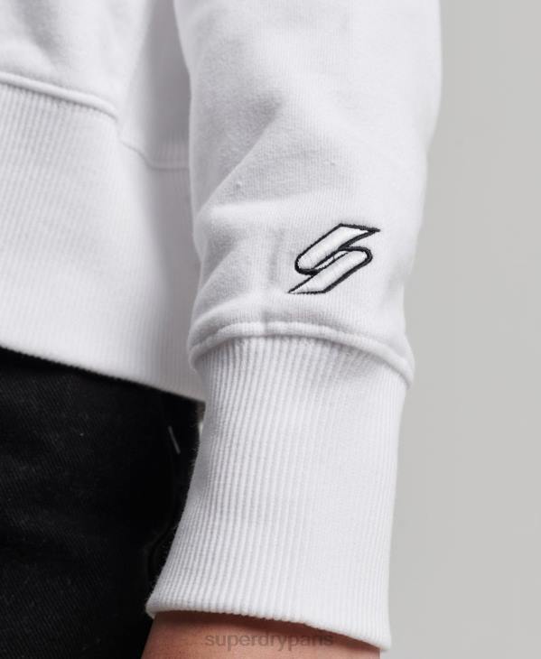 Superdry femmes sweat à capuche crop à logo indépendant D64Z5844 vêtements blanc