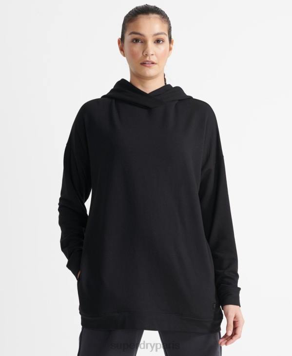 Superdry femmes sweat à capuche décontracté flex D64Z6080 vêtements noir