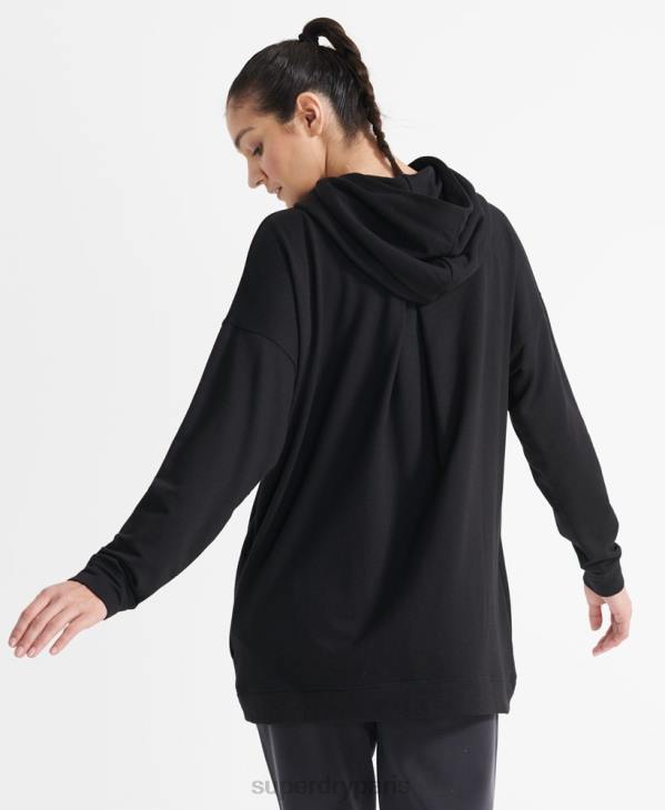 Superdry femmes sweat à capuche décontracté flex D64Z6080 vêtements noir