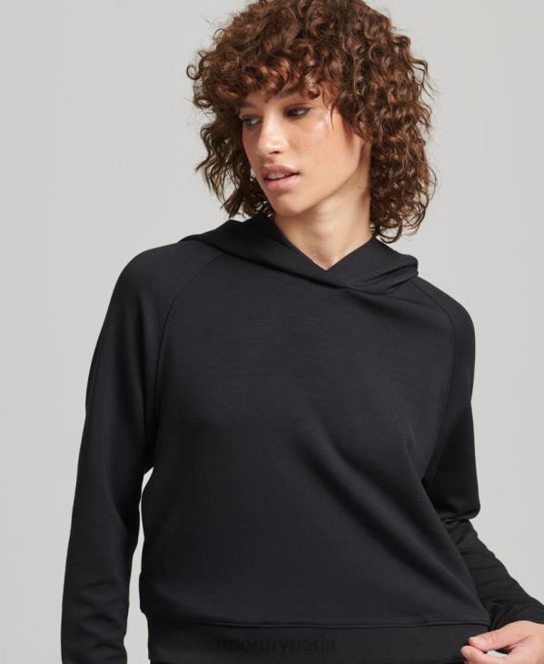 Superdry femmes sweat à capuche doux en modal D64Z5823 vêtements noir