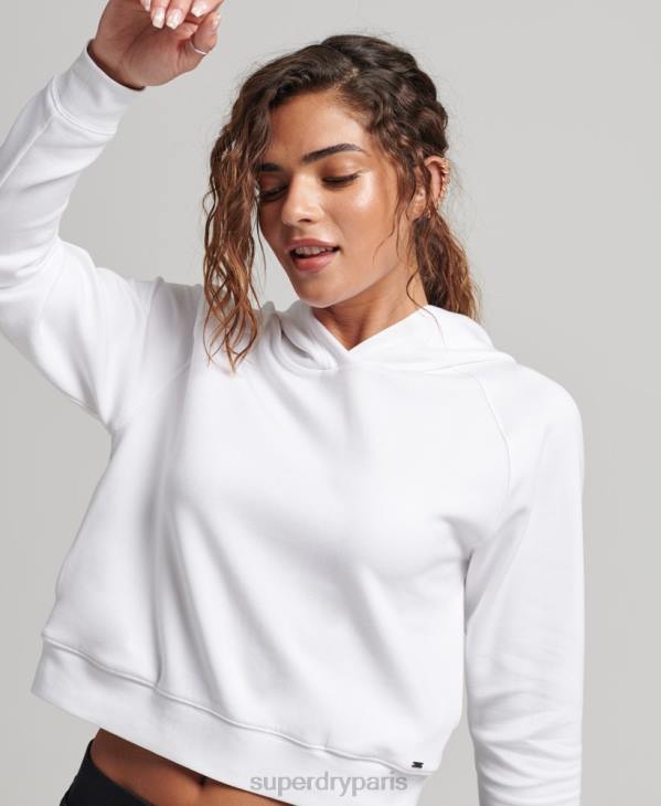Superdry femmes sweat à capuche doux en modal D64Z5853 vêtements blanc
