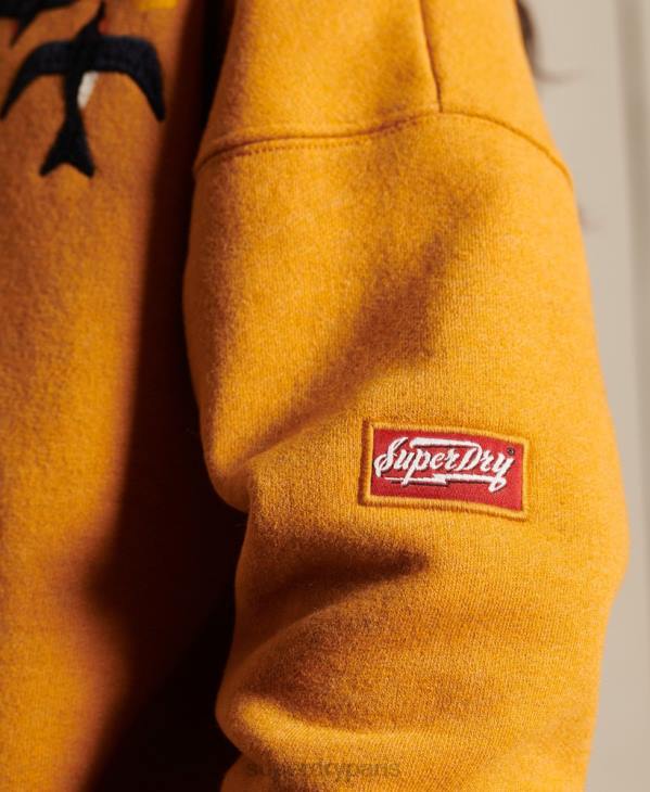 Superdry femmes sweat à capuche droit suika à ornements D64Z6099 vêtements or