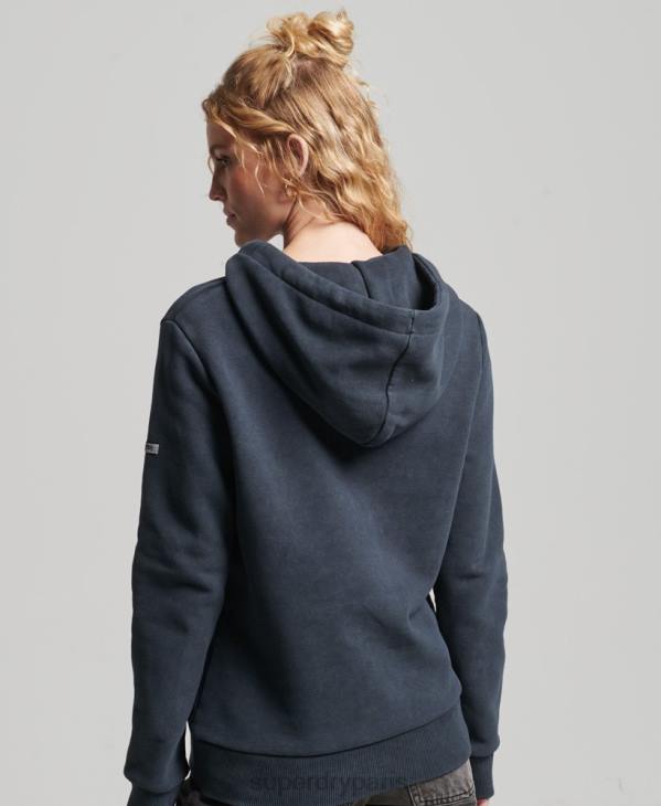Superdry femmes sweat à capuche en métal avec marque D64Z3300 vêtements noir