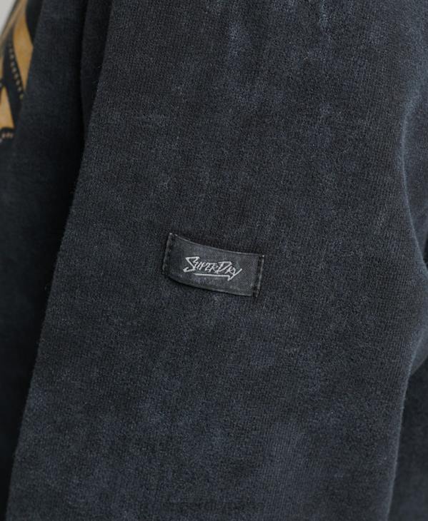 Superdry femmes sweat à capuche en métal avec marque D64Z5783 vêtements noir