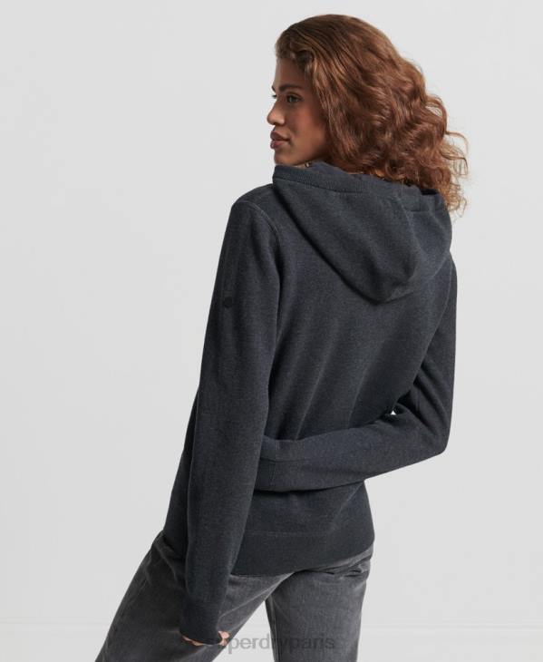 Superdry femmes sweat à capuche essentiel en coton biologique D64Z6686 vêtements noir