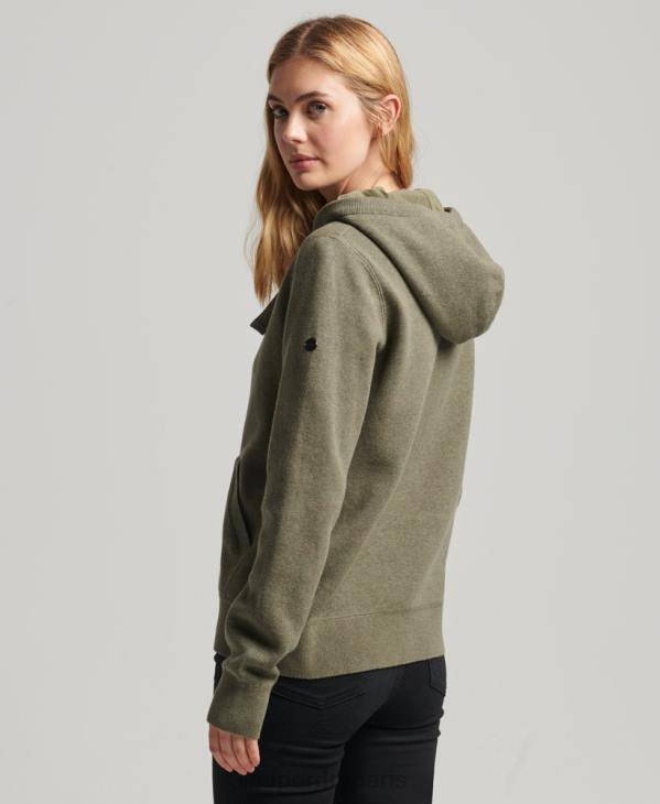 Superdry femmes sweat à capuche essentiel en coton biologique D64Z6757 vêtements vert