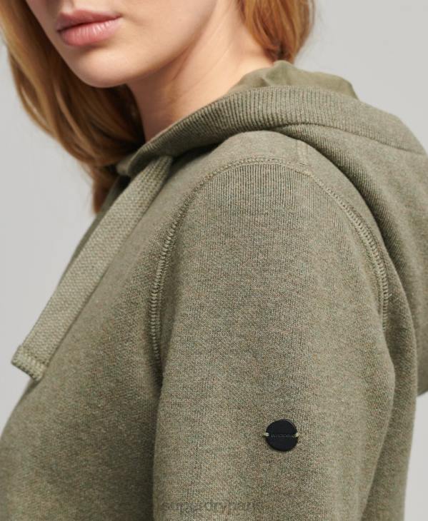 Superdry femmes sweat à capuche essentiel en coton biologique D64Z6757 vêtements vert
