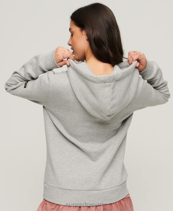 Superdry femmes sweat à capuche fleuri à logo vintage D64Z3370 vêtements gris clair