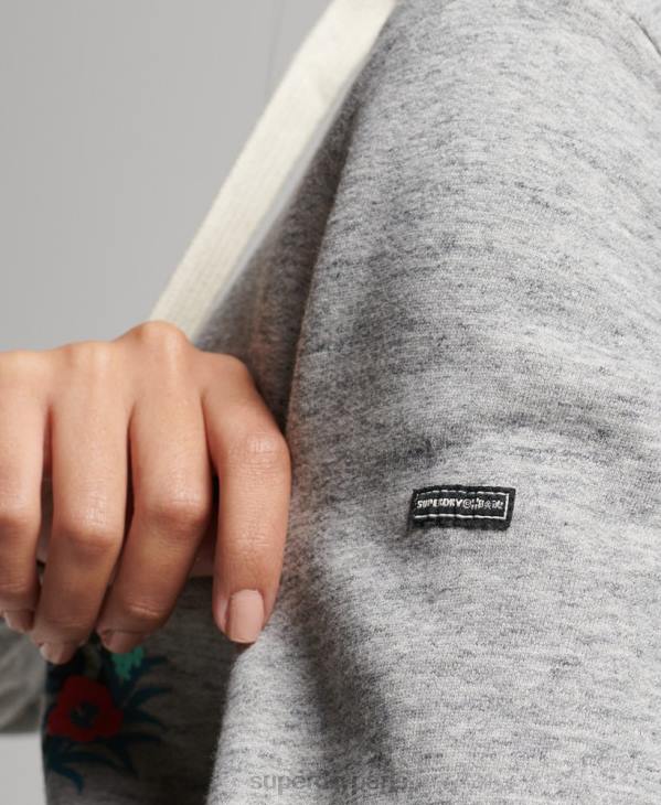 Superdry femmes sweat à capuche à fleurs D64Z3376 vêtements gris