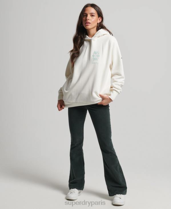 Superdry femmes sweat à capuche folk nomade D64Z3410 vêtements blanc