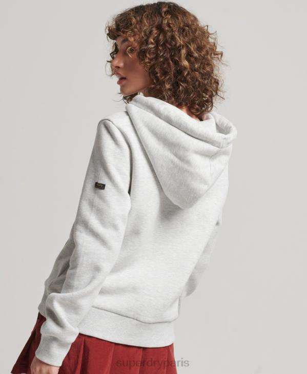 Superdry femmes sweat à capuche graphique à logo vintage japonais D64Z3389 vêtements gris clair
