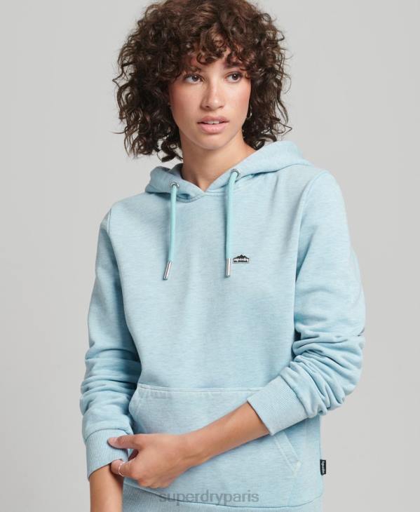 Superdry femmes sweat à capuche graphique terrain 90s D64Z5907 vêtements bleu clair