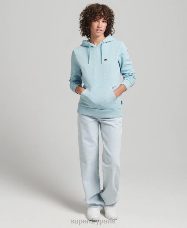 Superdry femmes sweat à capuche graphique terrain 90s D64Z5907 vêtements bleu clair
