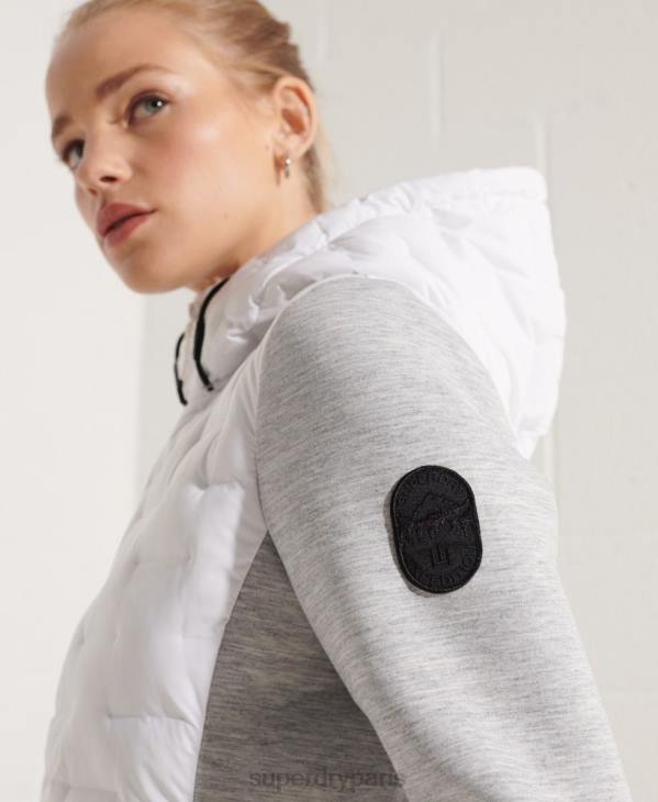 Superdry femmes sweat à capuche hybride storm sonic D64Z5951 vêtements blanc
